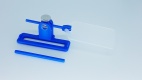 Plastic holder with eye cover 